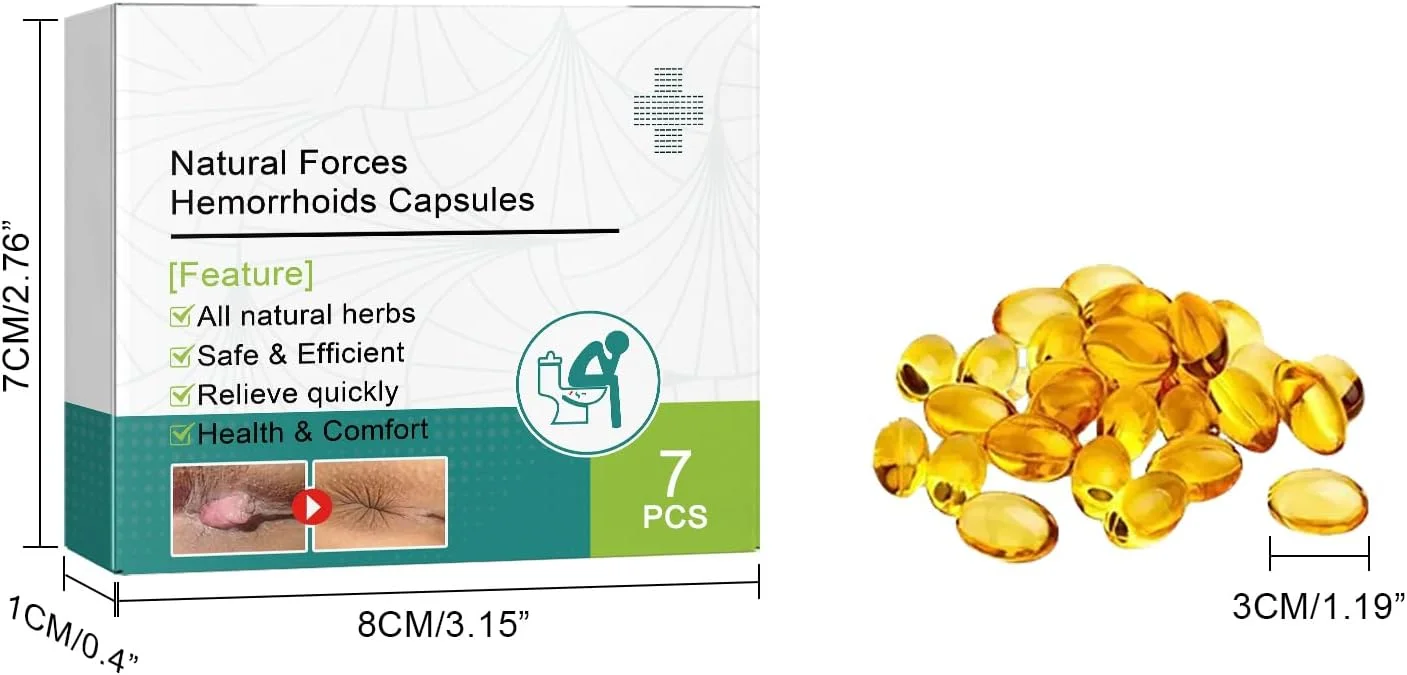کپسول های گیاهی طبیعی تسکین دهنده بواسیر - تسکین سریع درد برای هموروئید داخلی و خارجی با اثر خنک کننده و آرامش بخش
