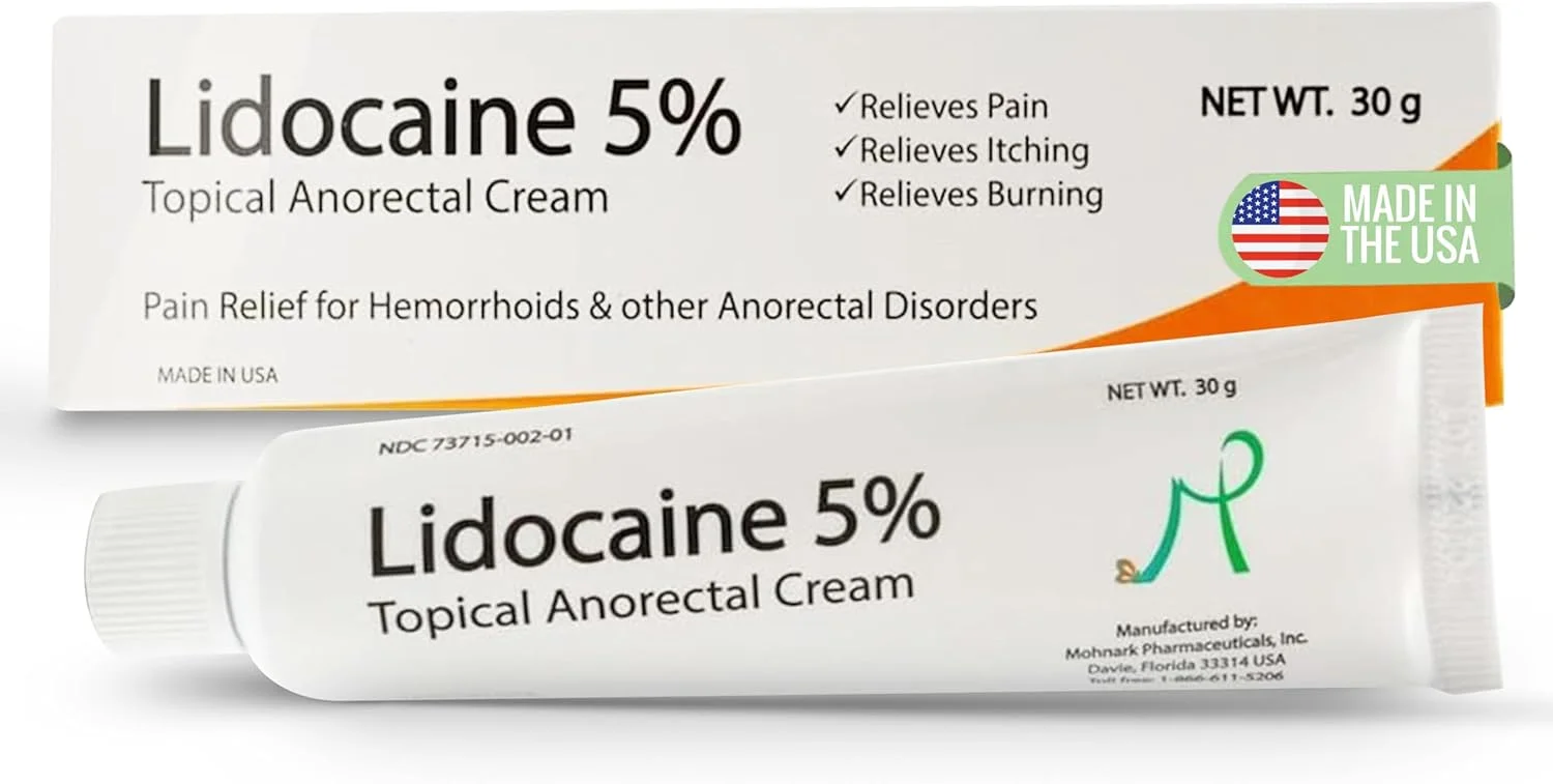 کرم بی حس کننده موضعی قوی MOHNARK حاوی لیدوکائین 5%، به همراه ویتامین E | تسکین درد، خارش، سوزش و سایر اختلالات مقعدی | تیوپ 30 گرمی کرم لیدوکائین 5%