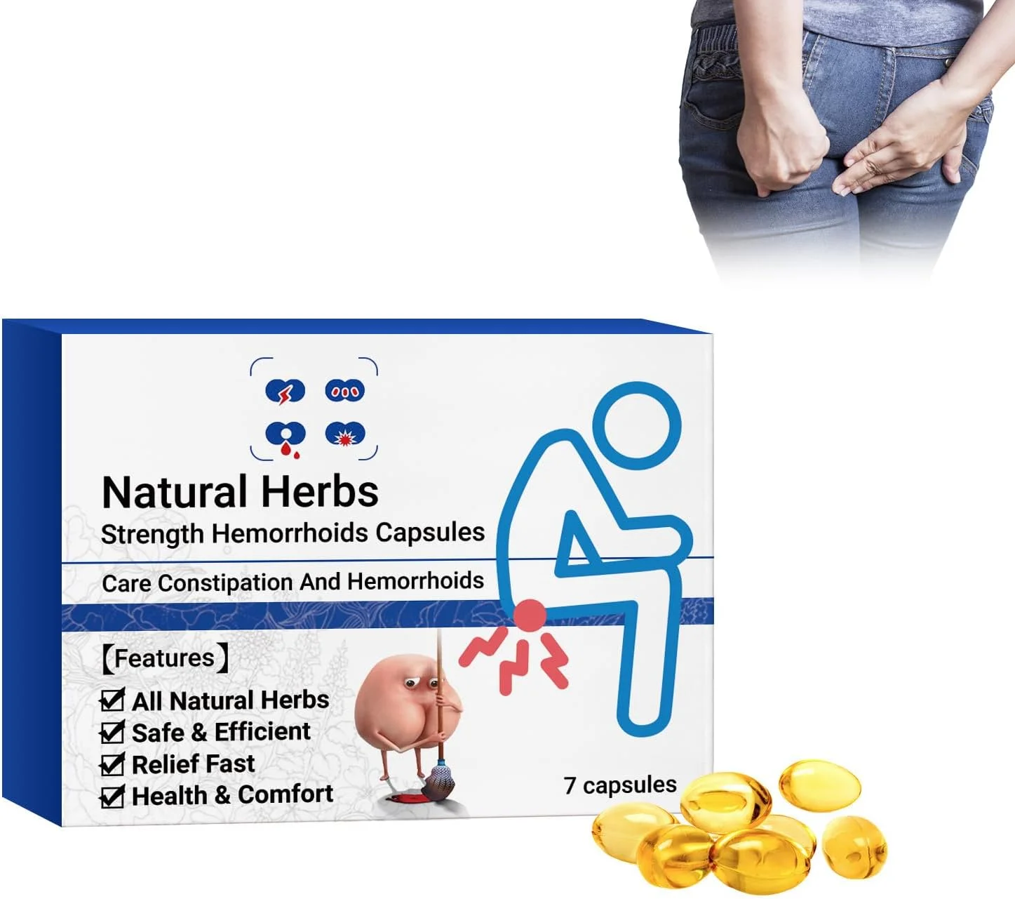 کپسول های گیاهی طبیعی برای تسکین سریع درد یا ناراحتی ناشی از هموروئید، کاهش درد، کاهش التهاب و بهبود بهبودی