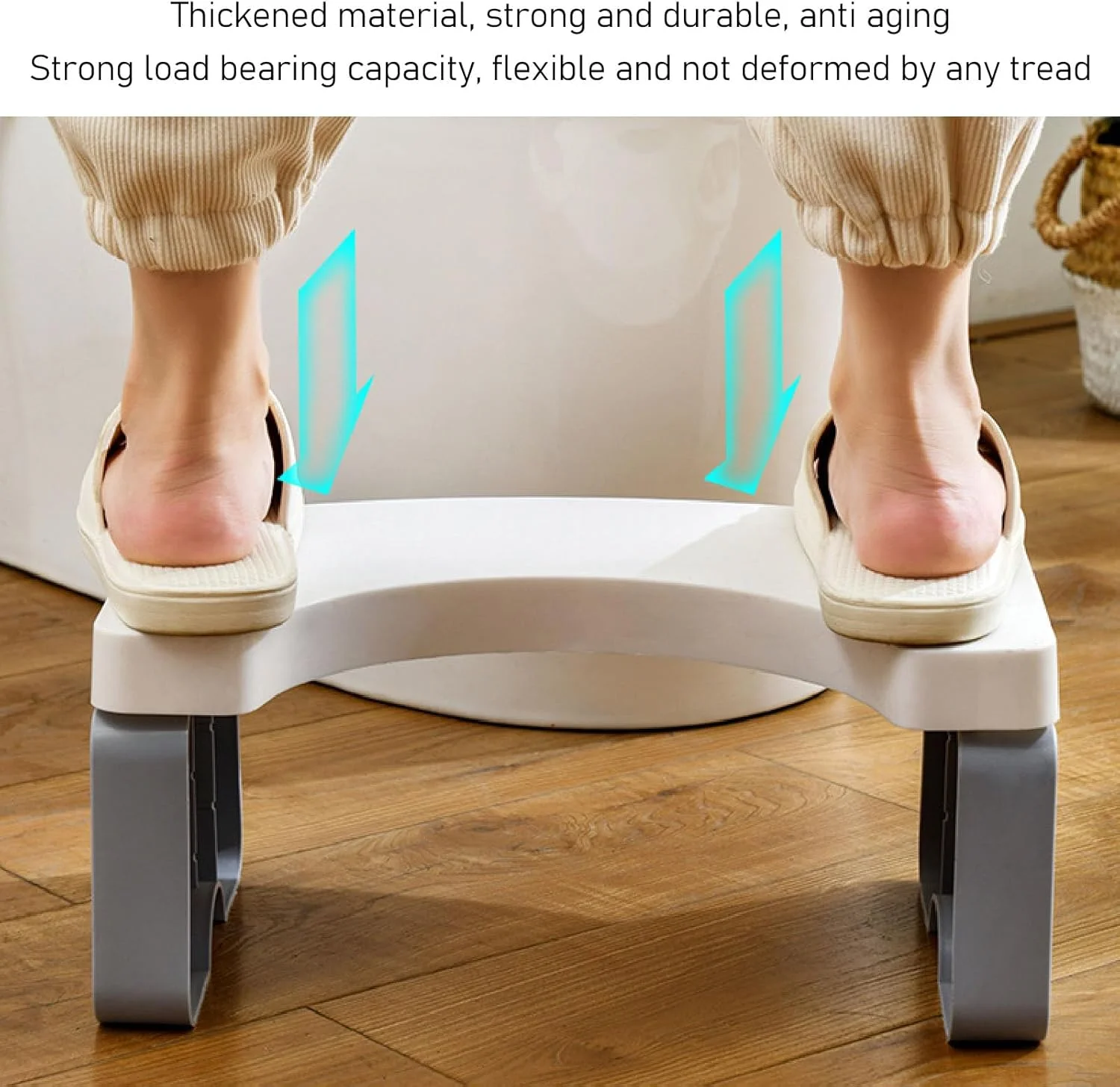 چهارپایه تاشو Marhynchus، چهارپایه قابل حمل برای درمان، ساخته شده از مواد PP، 39.5x21.5x17.5 سانتی متر (سفید)