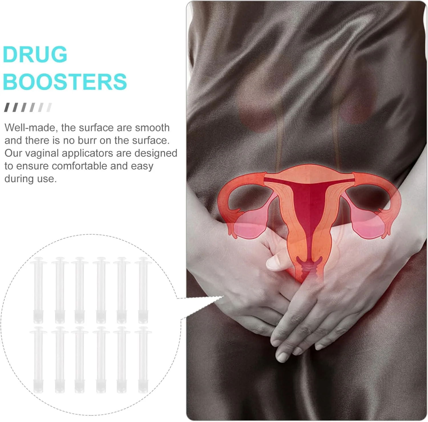 اپلیکاتور شیاف GIDEO: 20 عدد اپلیکاتور روان کننده، اپلیکاتور هموروئید، سرنگ پماد کرم هموروئید برای زنان