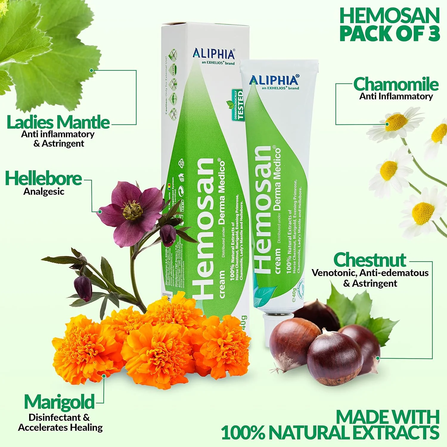 کرم درمان هموروئید - بسته های 1، 2 یا 3 عددی، کرم شقاق 100% طبیعی، تسکین دهنده ناراحتی و التیام بخش خارش (بسته 3 عددی)