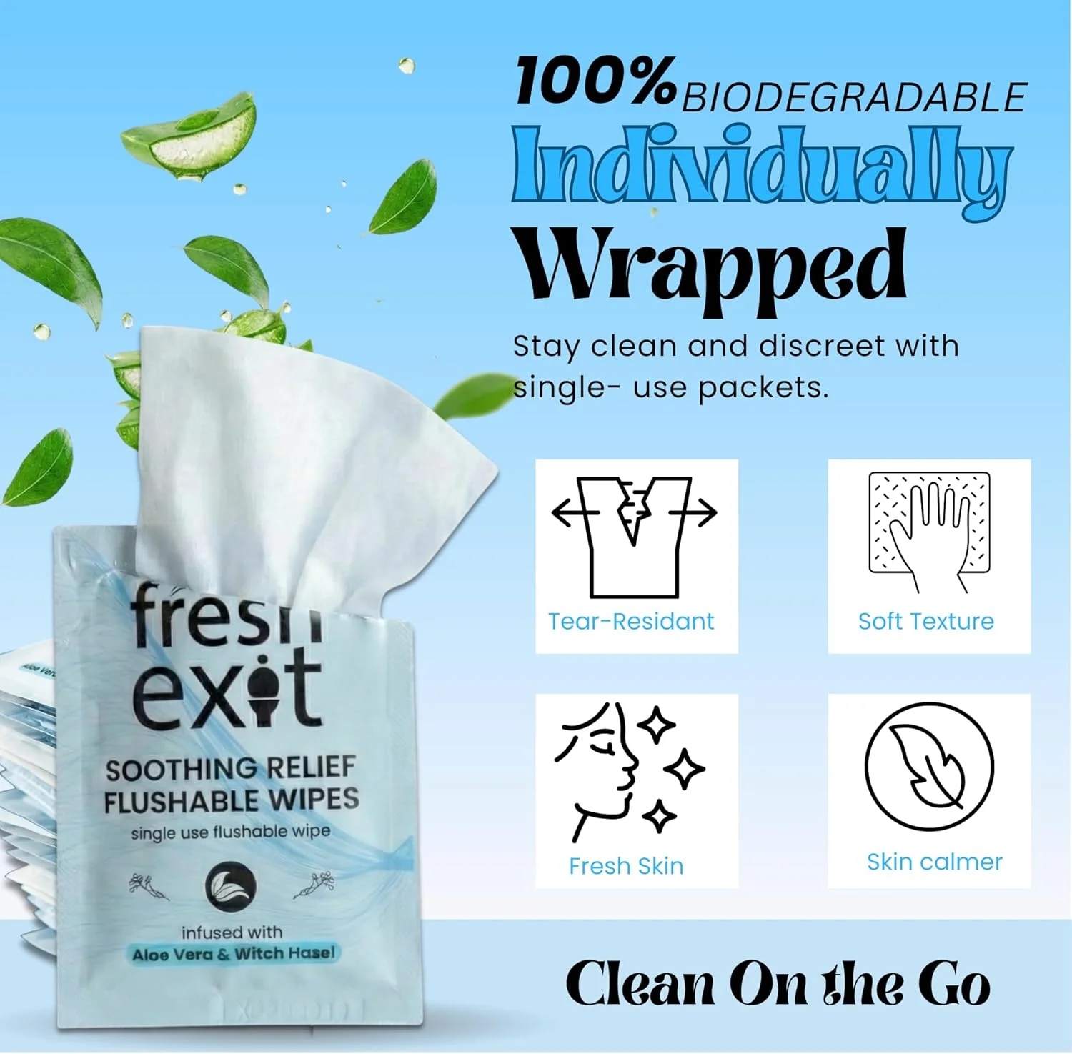 دستمال مرطوب التیام دهنده – 36 عدد – بسته بندی تکی حاوی فندق افسونگر و آلوئه ورا، دستمال مرطوب بزرگ و محتاطانه مسافرتی برای بزرگسالان، تسکین دهنده و ملایم برای پوست