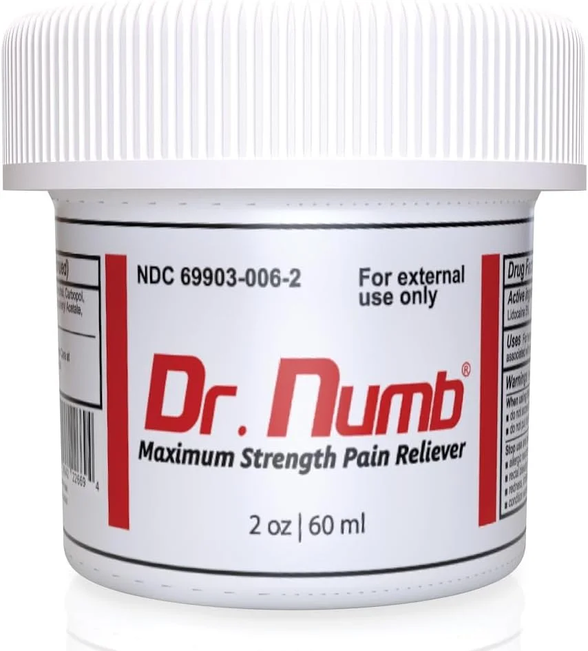 کرم بی حس کننده لیدوکائین 5% دکتر نامب، کرم بی حس کننده موضعی با حداکثر قدرت بدون نیاز به نسخه - تسکین موقت درد، خارش، ناراحتی برای استفاده های هموروئید و مقعدی - بسته 2oz تکی