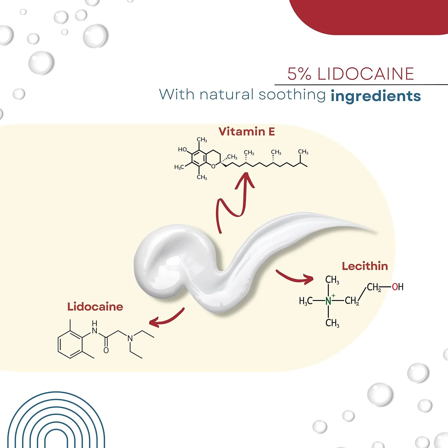 کرم بی حس کننده موضعی لیدوکائین دکتر نامب برای تسکین درد، حداکثر قدرت با ویتامین E برای تسکین فوری، 30 گرم