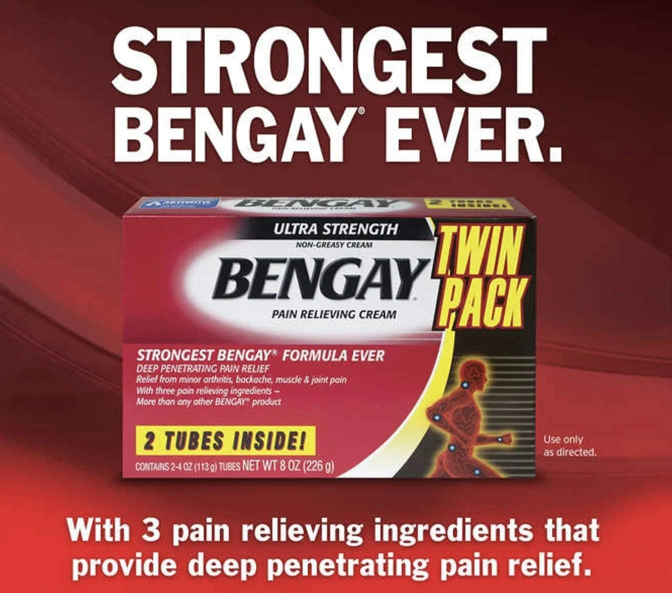 کرم تسکین دهنده درد فوق العاده قوی بنگای، 113 گرم، بسته 2 عددی (مجموع 226 گرم)