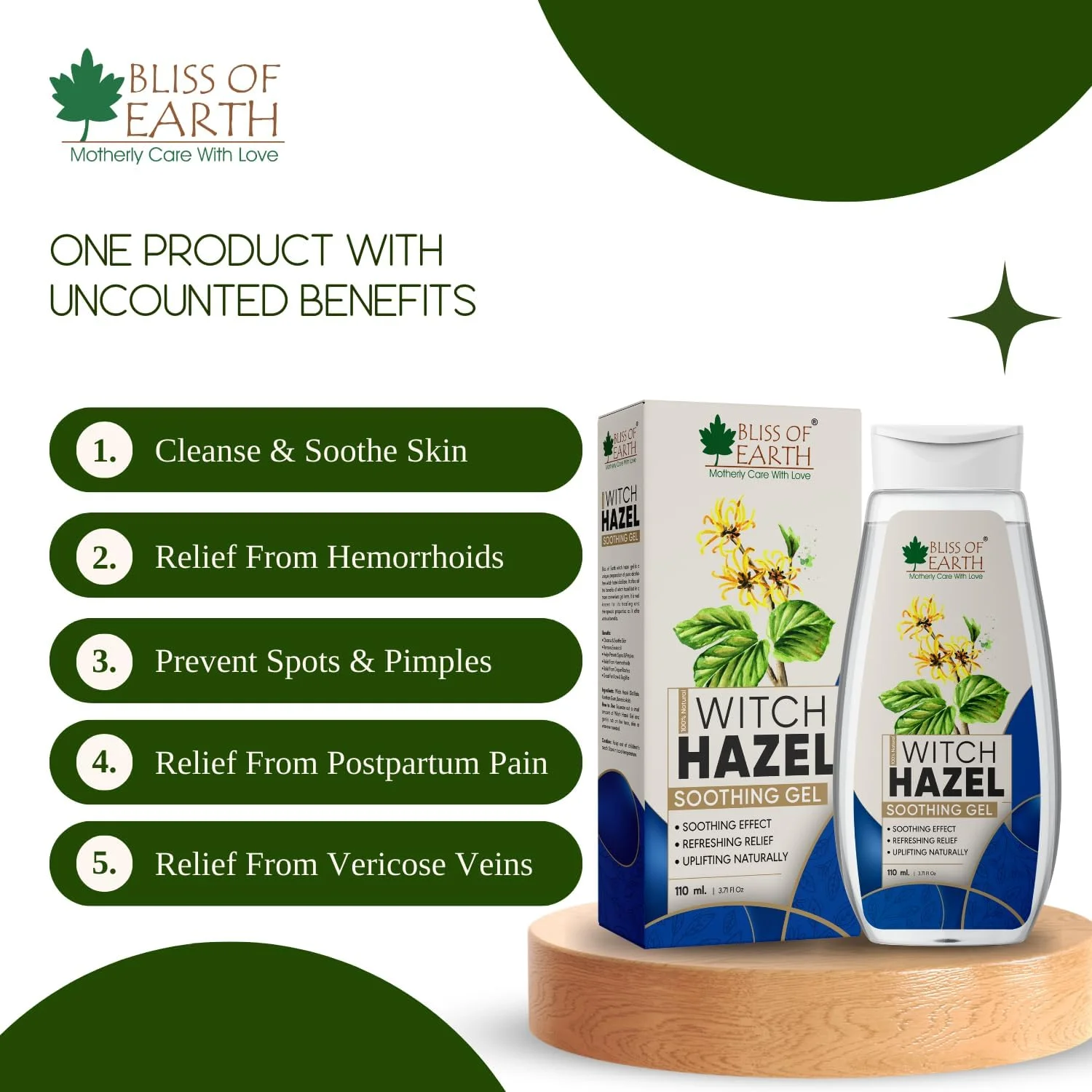 ژل فندق افسونگر بدون الکل بلیس آو ارث برای پوست، تسکین ورم و التهاب، بسته 3 عددی 100 گرمی