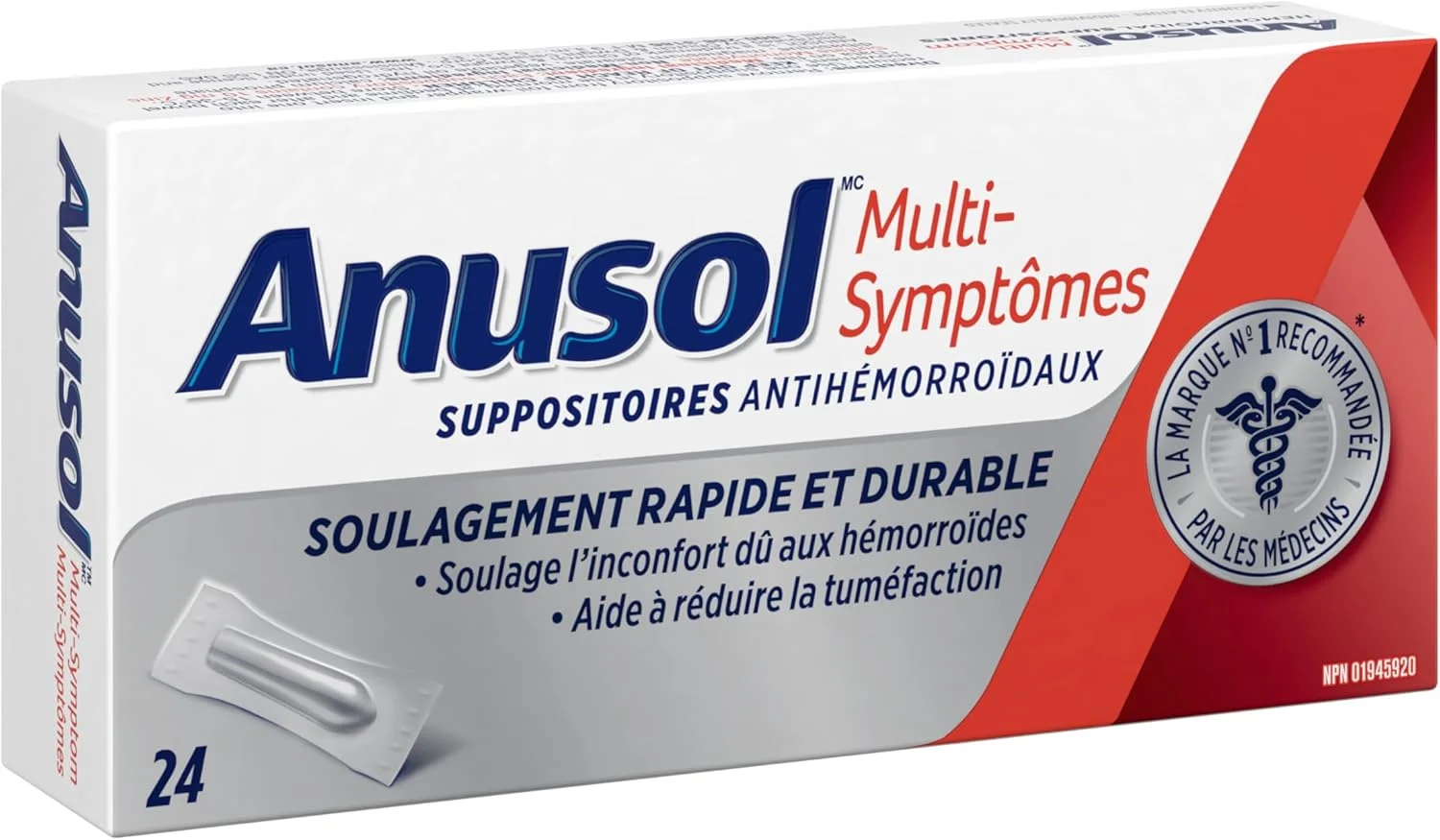 شیاف مقعدی آنوسول معمولی 24 عددی