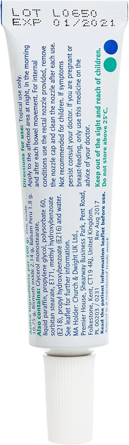 کرم درمان شقاق و بواسیر آنوسول - 23 گرم