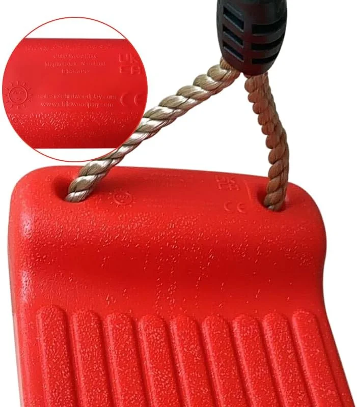 تاب پلاستیکی با طناب و حلقه برای مجموعه تاب کودکان یا قاب صعود (قرمز)