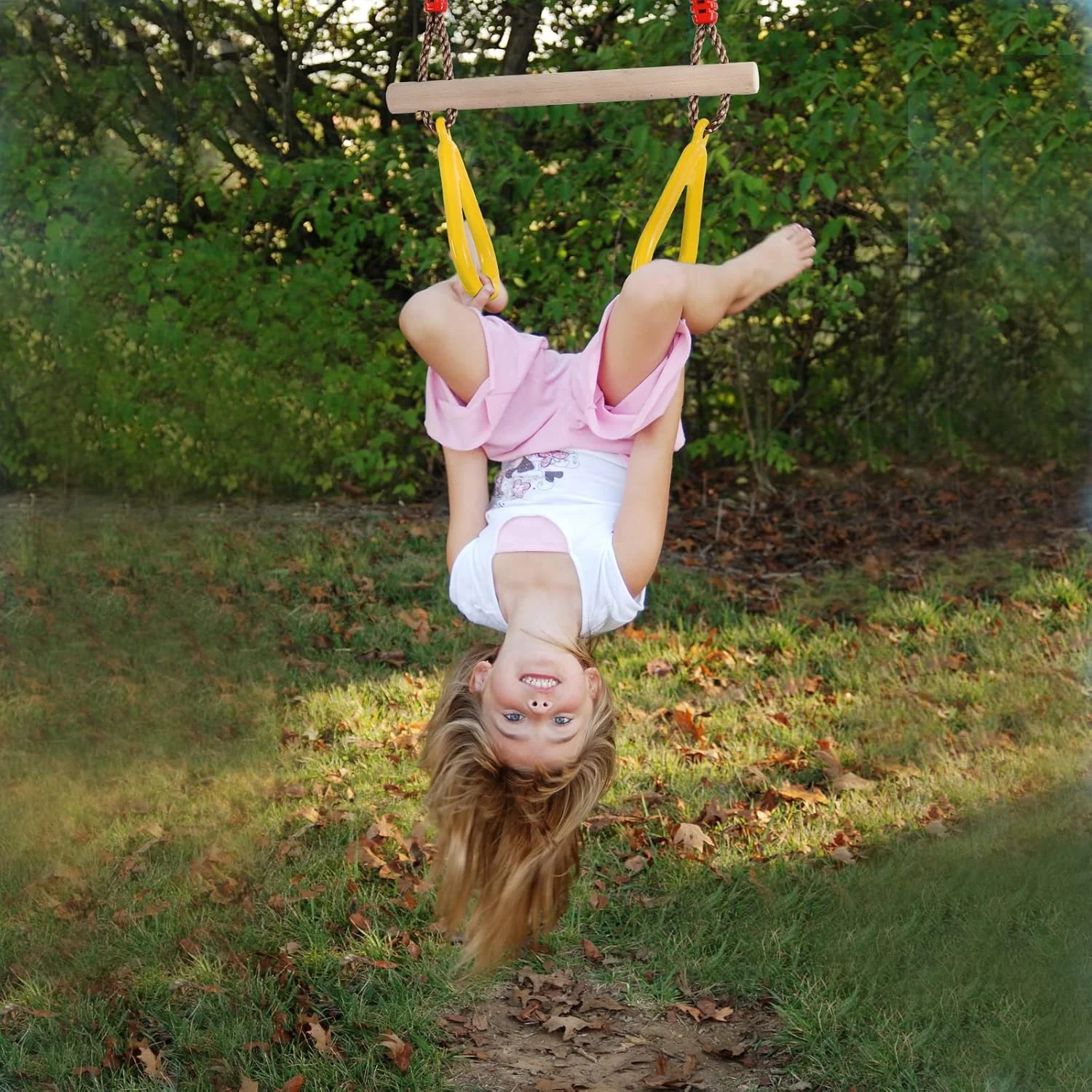 تاب بازی بارفیکس چوبی کودکان پلور با حلقه های پلاستیکی ژیمناستیک مناسب بازی در فضای داخلی و خارجی