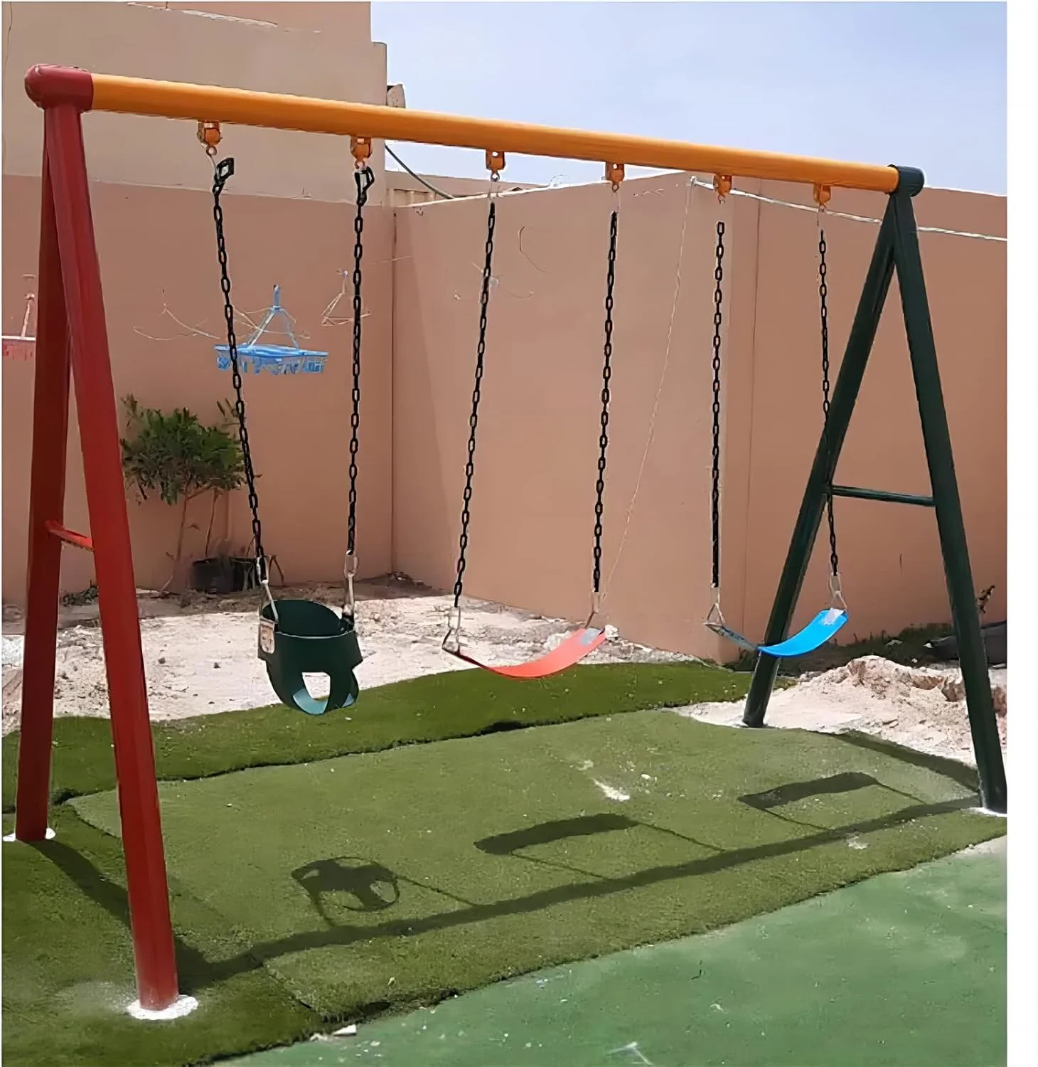 تاب فضای باز سه نفره مجموعه ترکیبی حیاط خانوادگی پارک بزرگ مناسب کودکان ارتفاع 220 سانتی متر