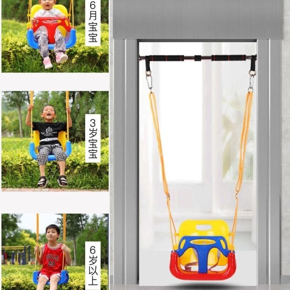 تاب بازی 3 در 1 چند منظوره برای کودکان، تاب نشیمن برای کودکان نوپا، مجموعه تاب آویز برای زمین بازی، تاب مناسب نوزادان تا نوجوانان، اسباب بازی های فضای باز برای مهد کودک، زمین بازی خانوادگی، هدیه، آبی