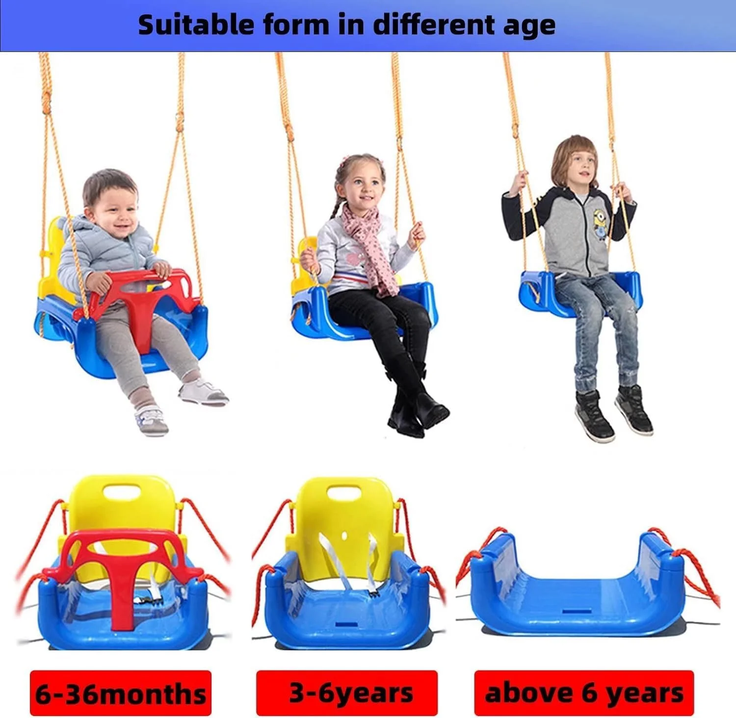 تاب بازی موناکوس برای حیاط خلوت، صندلی تاب سنگین برای کودکان، پایه فلزی تاشو برای استفاده در داخل و خارج از منزل، دستورالعمل واضح و آسان برای مونتاژ