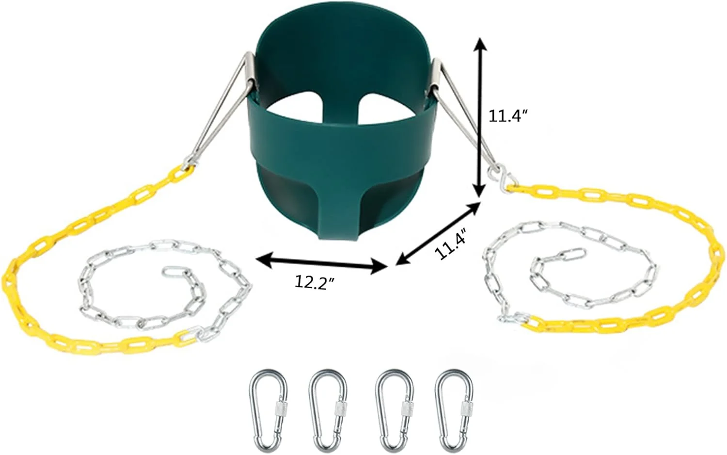 بسته 2 عددی تاب کودک نوپا - صندلی تاب سطلی پشتی بلند با زنجیرهای روکش دار پلاستیکی 66 اینچی