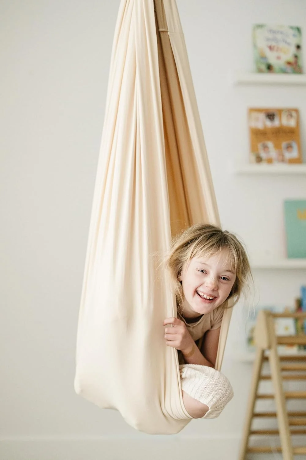 تاب فشاری حسی پنبه ای داخل خانه Marlowe & Co برای کودکان و بزرگسالان، شامل سخت افزار چرخان 360 درجه، تاب همیوکی پنبه ای دو لایه خنثی برای یکپارچگی حسی (جو دوسر) تاب فشاری حسی پنبه ای داخل خانه Marlowe & Co برای کودکان و بزرگسالان، شامل سخت افزار چرخان 360 درجه، تاب همیوکی پنبه ای دو لایه خنثی برای یکپارچگی حسی (جو دوسر)