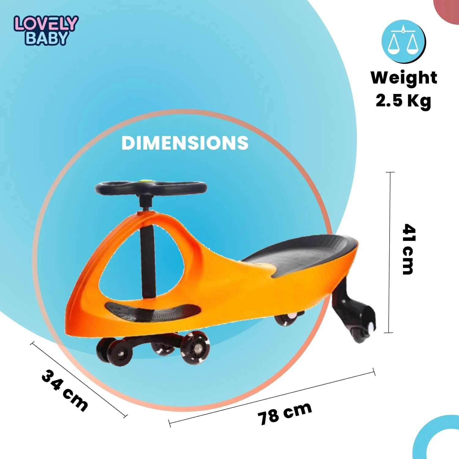 ماشین پایی کودک مدل تاپ گیر TG 9004 (نارنجی) مونتاژ شده