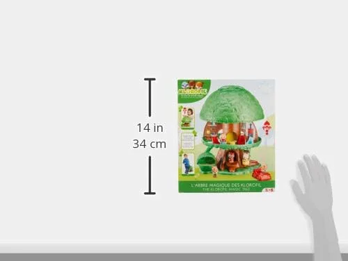 کلروفیل - درخت جادویی شامل: 2 فیگور + 12 لوازم جانبی (1 ماشین، 1 منطقه استراحت، 1 تاب، 2 تخت، 1 میز، 4 صندلی، 1 نیمکت و 1 صندلی راحتی)