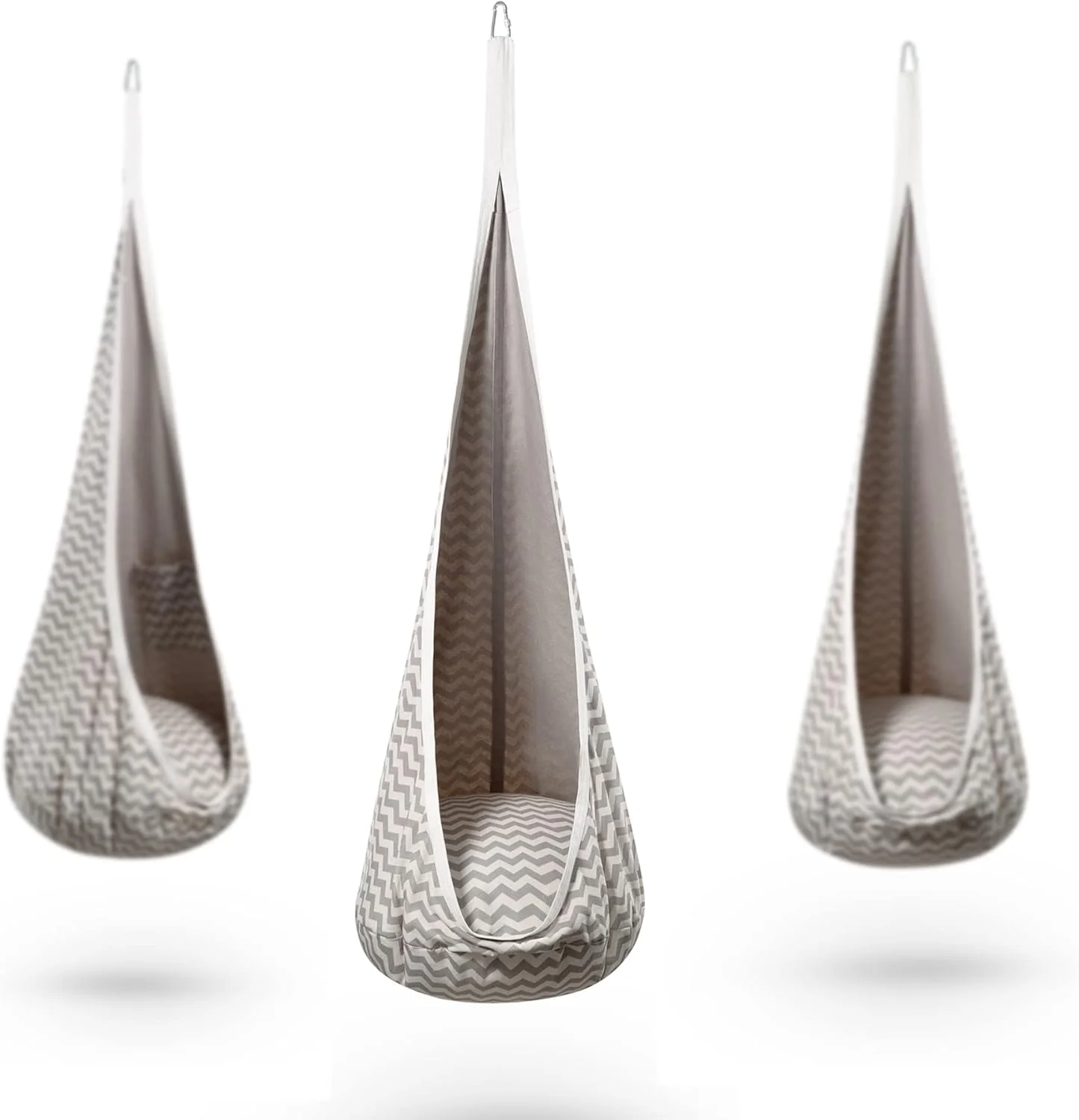 صندلی آویز کودک izeal، ساخته شده از %۱۰۰ کرباس پنبه ای، سرگرم کننده برای استفاده در داخل و خارج از خانه. تاب حسی تا وزن ۸۰ کیلوگرم را تحمل می کند.