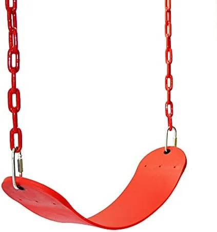 تاب بازی X IANGYU با تحمل وزن 300 کیلوگرم، زنجیرهای 175 سانتی‌متری ضد زنگ با روکش پلاستیکی، بندهای آویز 60 سانتی‌متری و سگک‌های قفل‌دار، مناسب فضای باز و تاب درختی (قرمز)