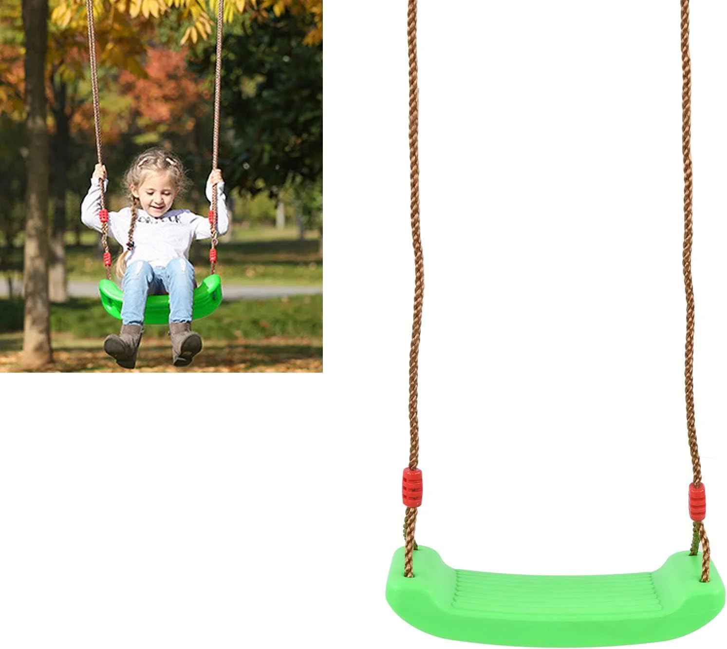 تاب بازی کودک هیودو، صندلی تخته ای 44x16.5 سانتی متر، تاب بازی مجموعه بازی کودکان برای حیاط خلوت داخلی و خارجی، تاب فضای باز