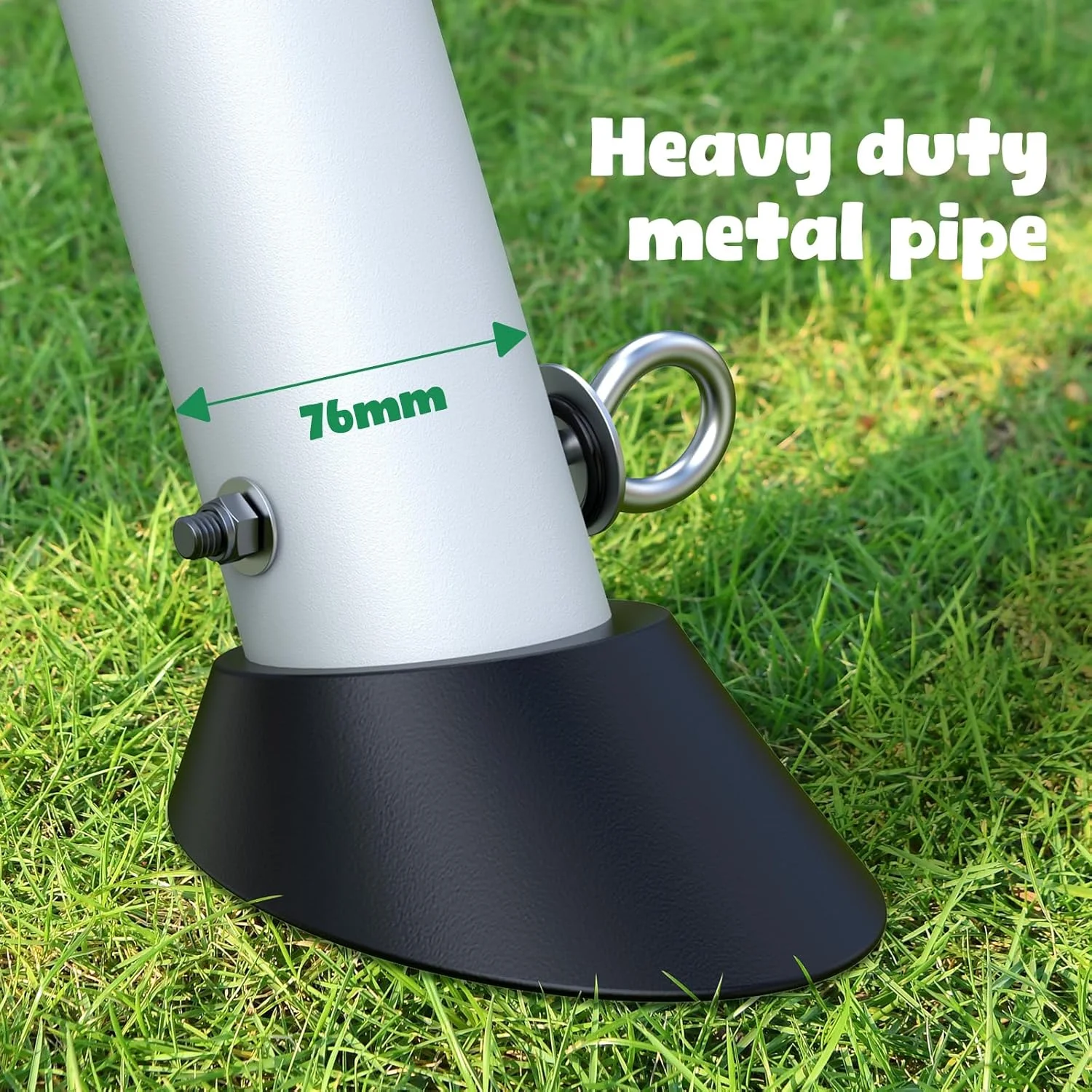 تاب بازی مقاوم هپفن با ارتفاع ۲.۹ متر مناسب حیاط خلوت برای کودکان و بزرگسالان به همراه تاب بشقابی و ۲ تاب کمربندی