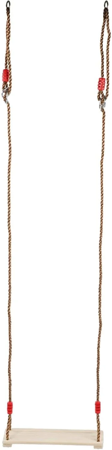 تاب چوبی آویز، تاب صندلی پهن با تحمل وزن بالا و مقاوم با حلقه فلزی برای داخل و خارج از منزل برای کودکان و بزرگسالان