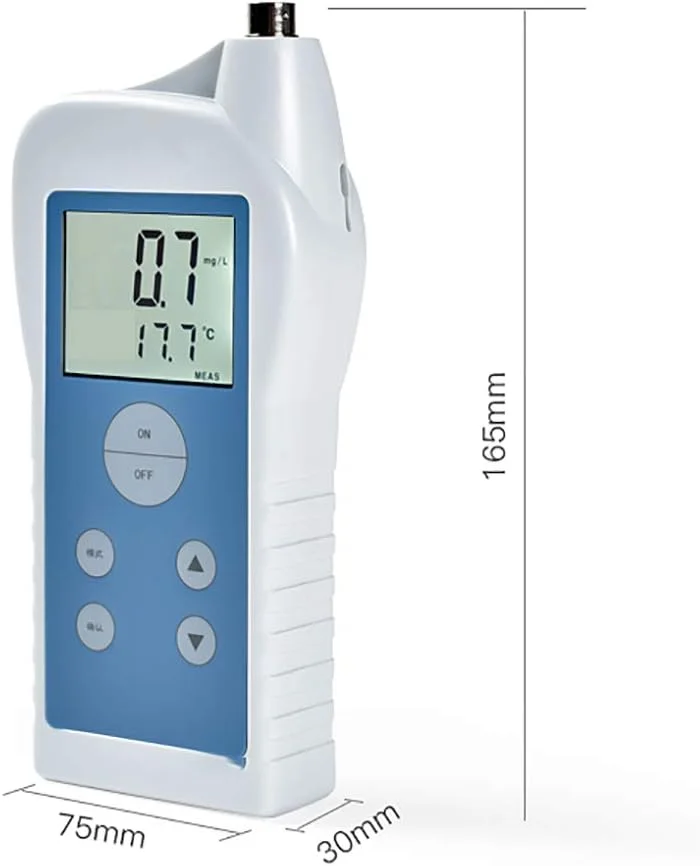 دستگاه سنجش اکسیژن محلول دیجیتال حرفه ای با صفحه نمایش LCD، محدوده 0 تا 19.99 میلی گرم در لیتر (JPB-607A با سیم 5 متری)