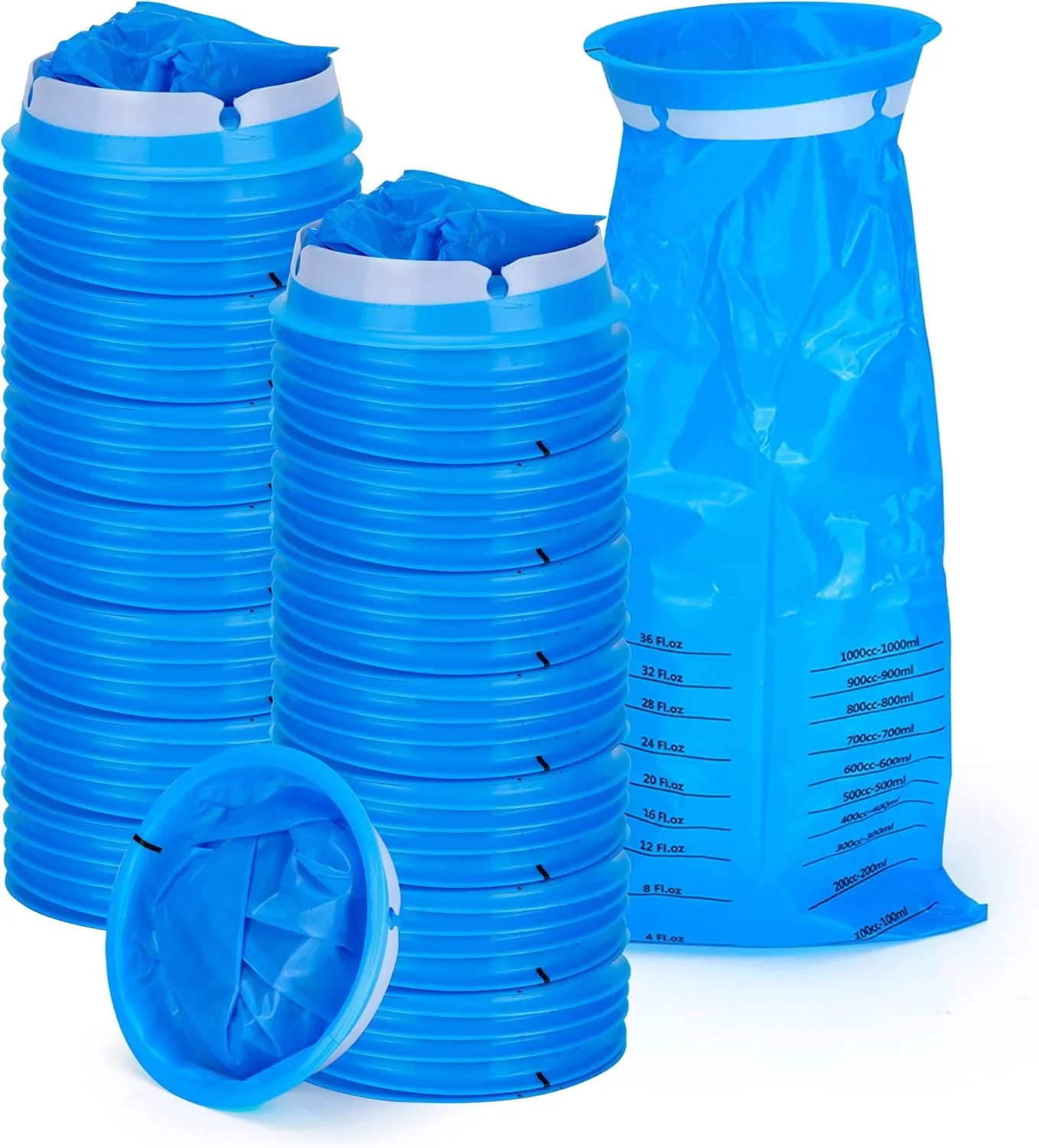 ۱۰۰ عدد کیسه استفراغ، کیسه های ضد تهوع با چگالی بالا ۱۰۰۰ میلی لیتری، کیسه های امسیس با بست، کیسه های تهوع یکبار مصرف برای مسافرت، ماشین، هواپیما، بارداری (آبی)