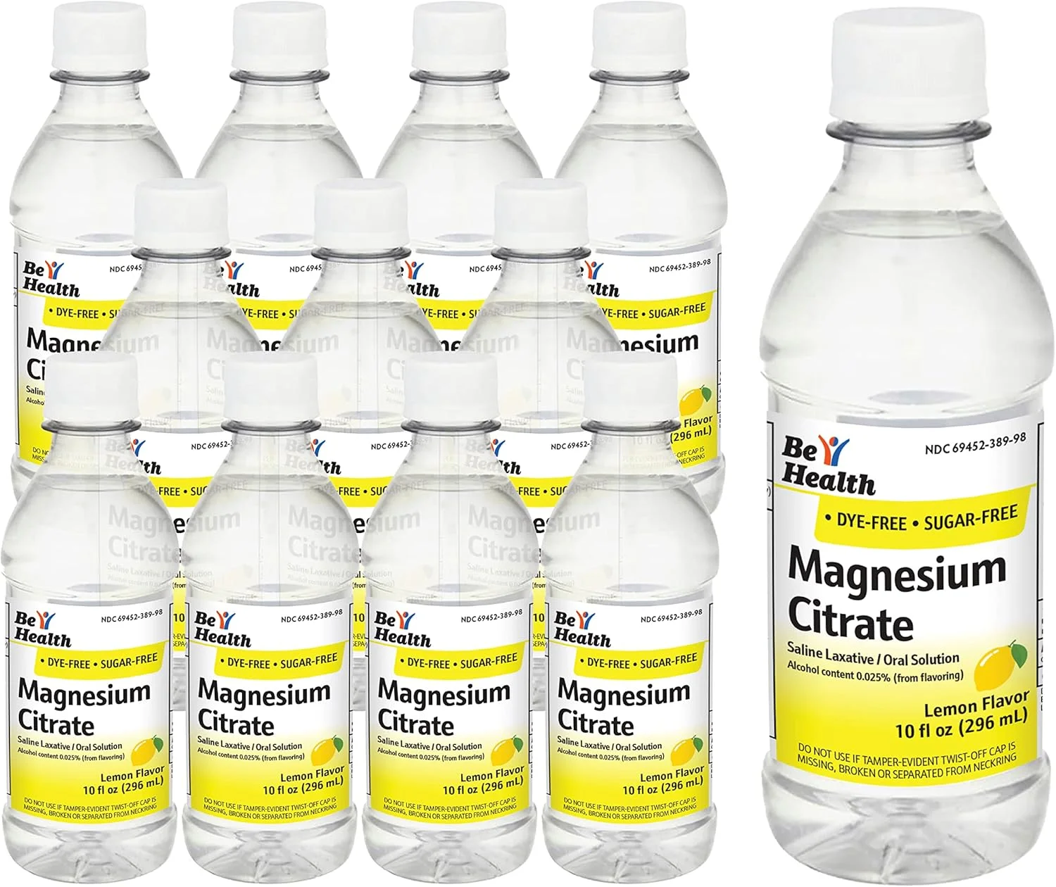 محلول خوراکی منیزیم سیترات Be Health، ملین نمکی، طعم لیمو، بسته 12 عددی، ساخت ایالات متحده آمریکا، 10 اونس مایع