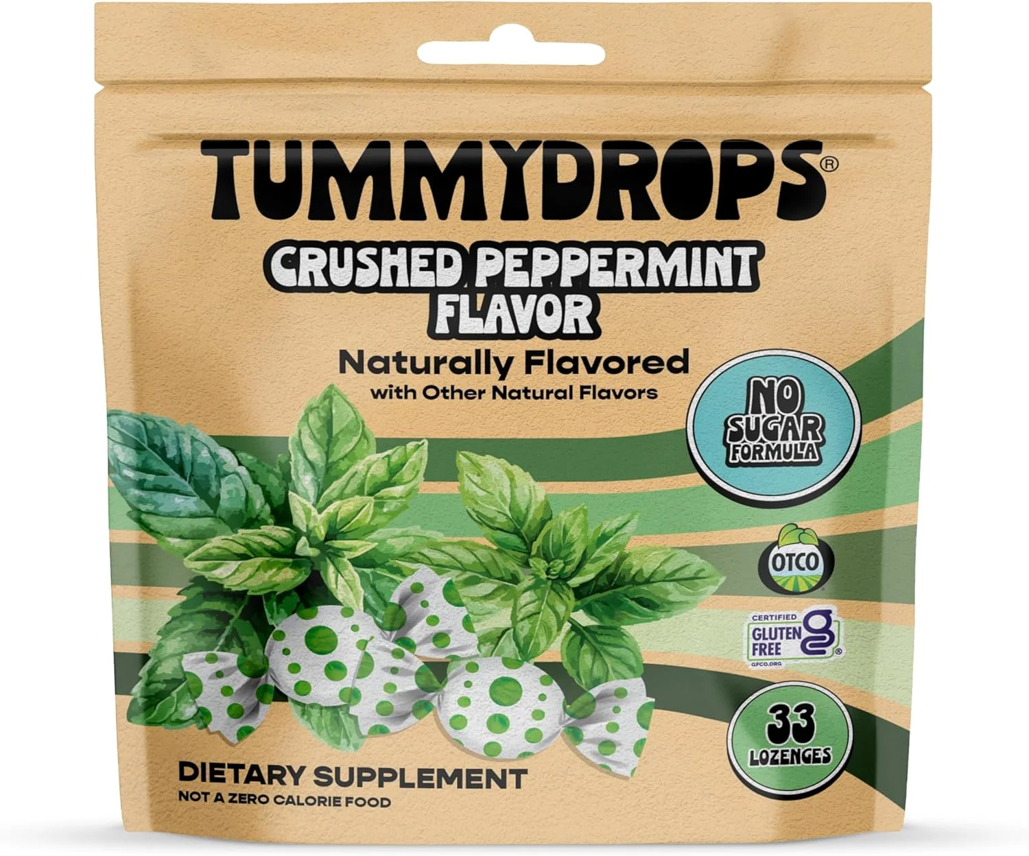 آبنبات های روغن نعناع با طعم نعناع خرد شده، بدون شکر، بدون گلوتن و وگان، 33 عدد آبنبات روغن نعناع خالص به صورت جداگانه بسته بندی شده و تهیه شده با میوه مانک ارگانیک