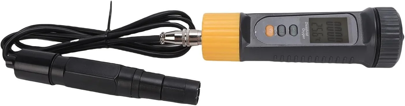 دستگاه تست اکسیژن محلول دیجیتال Jiawu با قابلیت اتصال به اپلیکیشن، کیت تست DO قابل حمل برای آکواریوم، صفحه نمایش LCD با نور پس زمینه، استفاده آسان