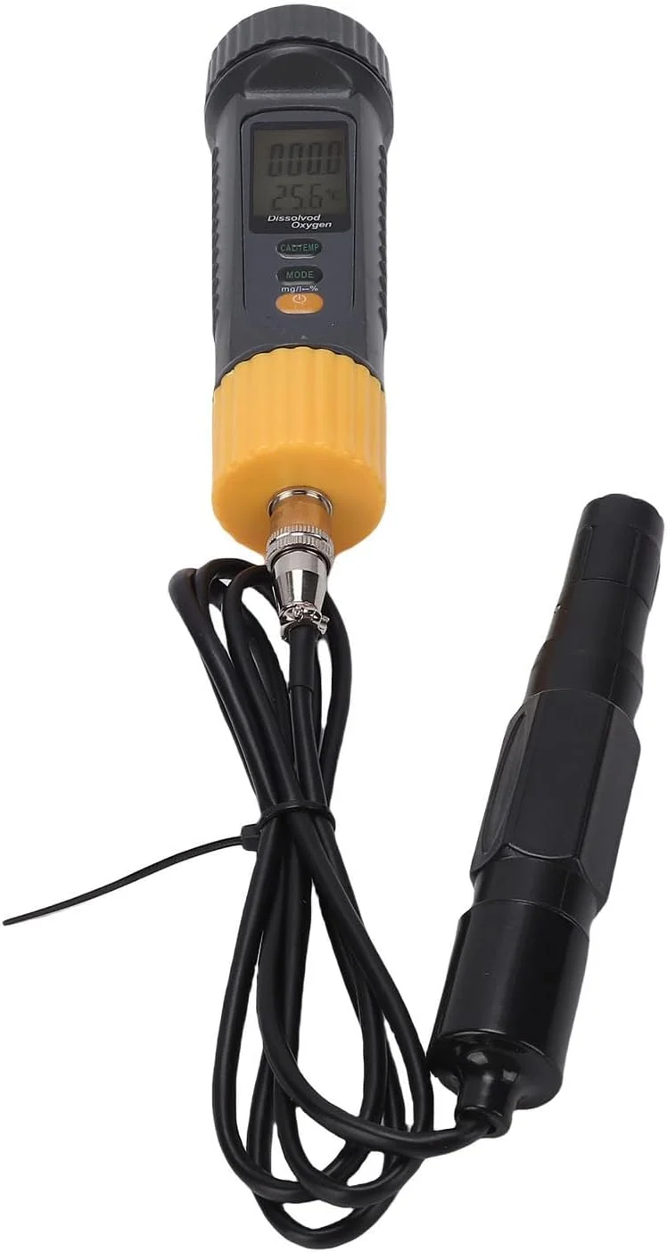 دستگاه تست اکسیژن محلول دیجیتال Jiawu با قابلیت اتصال به اپلیکیشن، کیت تست DO قابل حمل برای آکواریوم، صفحه نمایش LCD با نور پس زمینه، استفاده آسان