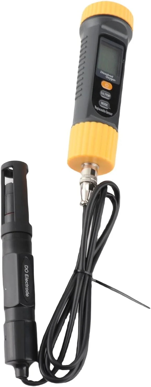 دستگاه سنجش اکسیژن محلول دیجیتال Dpofirs با دقت بالا، تستر قابل حمل DO برای حوضچه و آکواریوم ماهی با صفحه نمایش LCD دارای نور پس زمینه