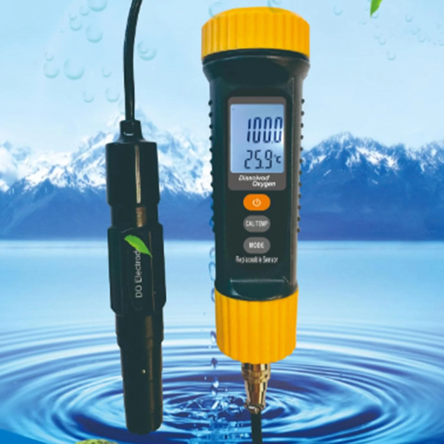 اکسیژن متر دیجیتال محلول در آب، با صفحه نمایش LCD دارای نور پس زمینه، قفل داده و تعویض دما، محدوده 0 تا 20 میلی گرم در لیتر 0 تا 199.9 درصد DO، تستر DO برای آکواریوم حوضچه کشت هیدروپونیک