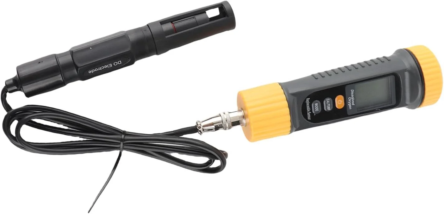 دستگاه سنجش اکسیژن محلول دیجیتال Dpofirs با دقت بالا، تستر قابل حمل DO برای حوضچه و آکواریوم ماهی با صفحه نمایش LCD دارای نور پس زمینه