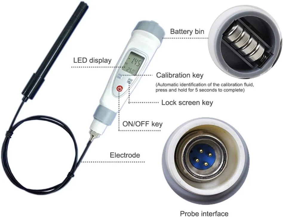 قلم دیجیتال قابل حمل برای سنجش اکسیژن محلول، دستگاه تست کیفیت آب و آشکارساز اکسیژن محلول