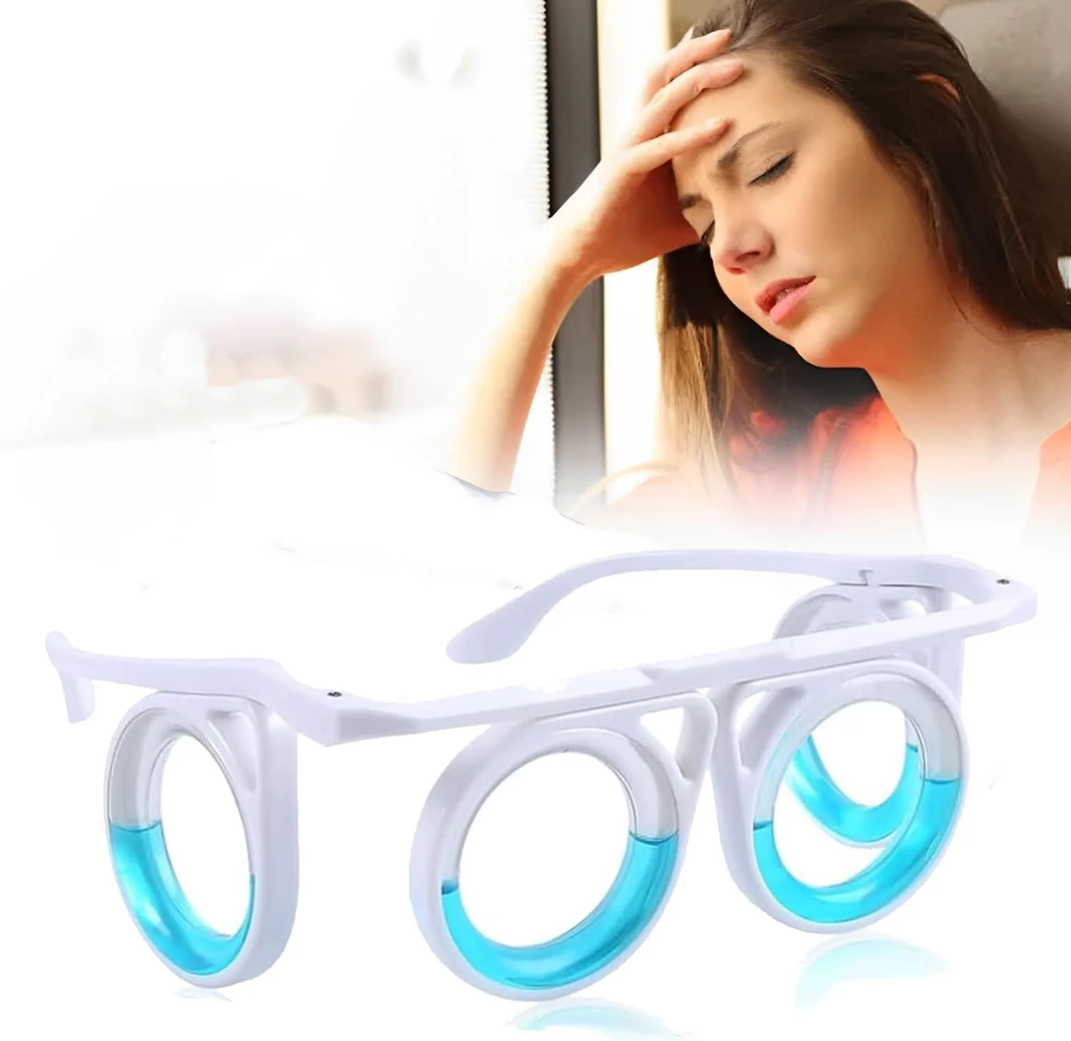 عینک ضد تهوع و بیماری حرکتی TERRIFI، عینک ضد دریازدگی و بیماری ناشی از حرکت برای ورزش، مسافرت و بازی، عینک فوق سبک و قابل حمل برای تسکین حالت تهوع، عینک بدون لنز و مایع برای بزرگسالان یا کودکان