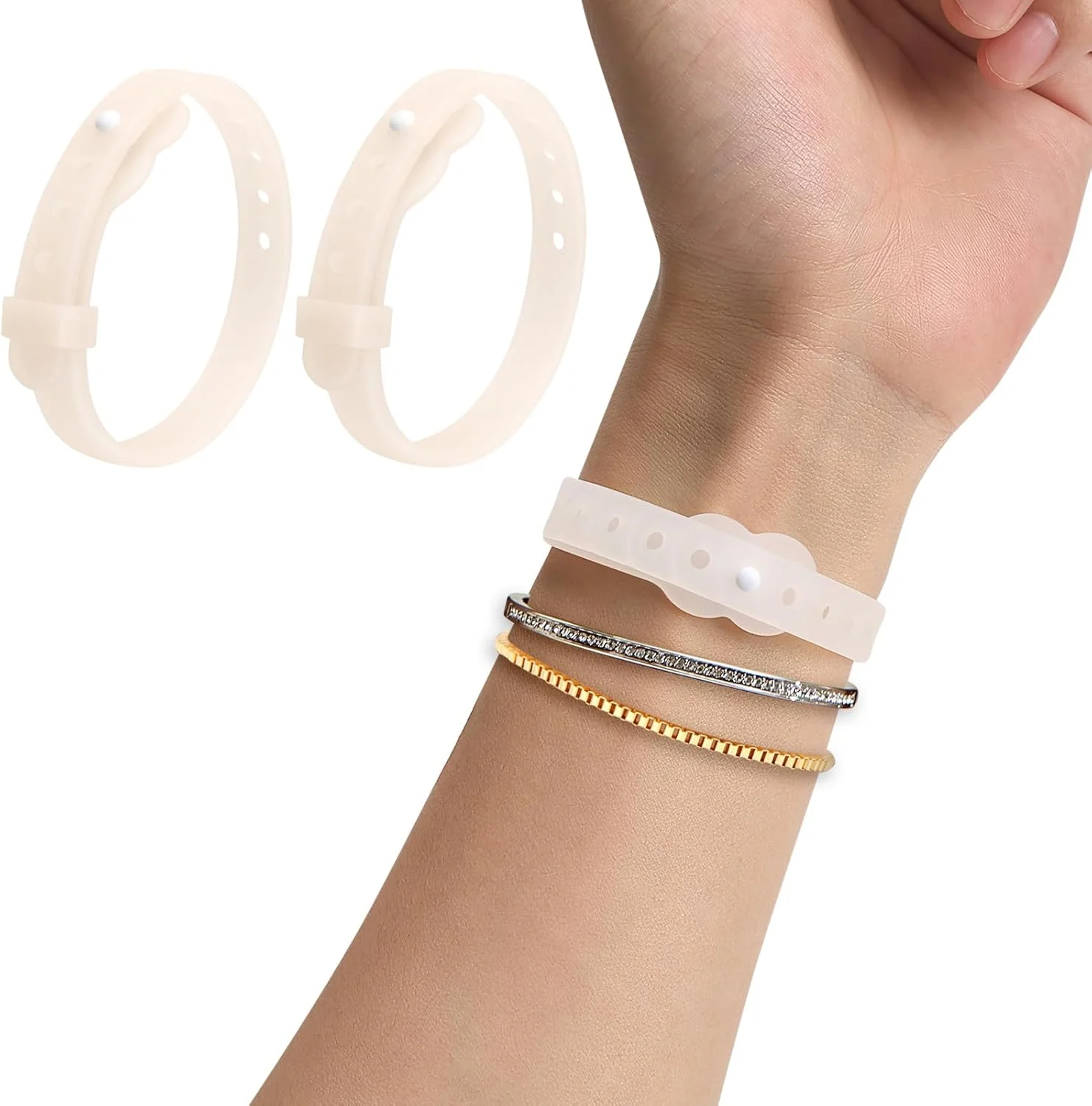 مچ بند ضد تهوع برای تسکین بیماری صبحگاهی، مچ بند ضد تهوع ناشی از حرکت و دریازدگی، مچ بند طب فشاری قابل تنظیم - صورتی