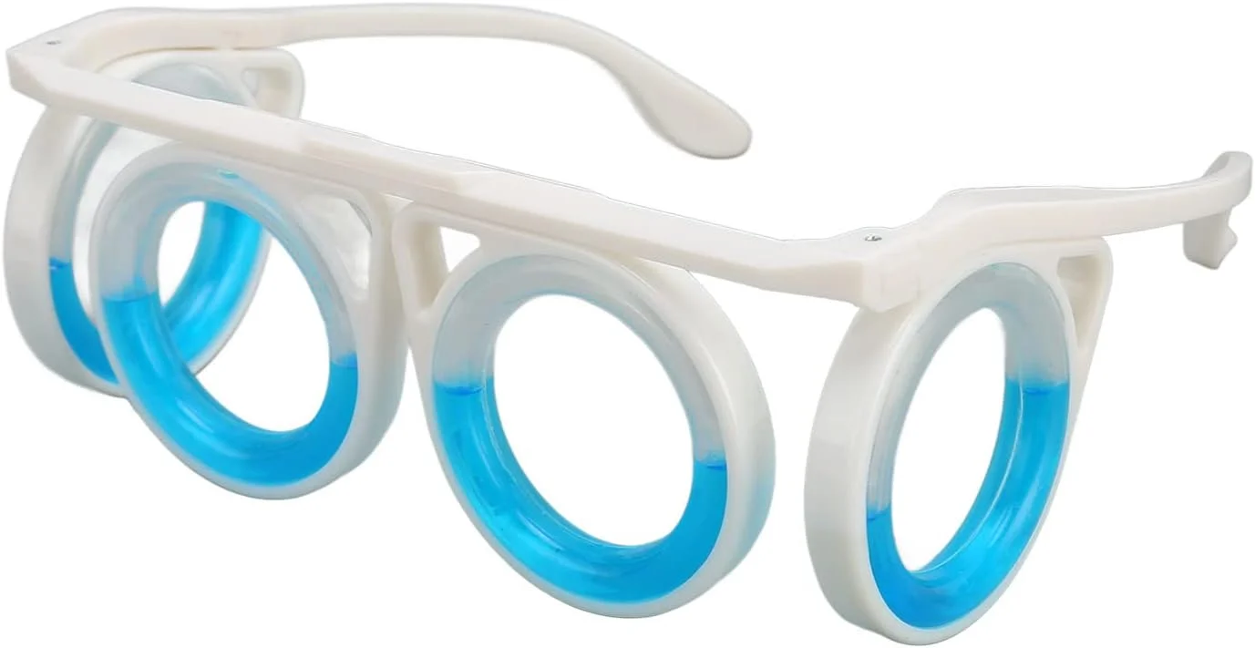 عینک ضد تهوع و سرگیجه Soobu، عینک هوشمند بدون لنز با مایع قابل تکان دادن برای رفع تهوع ناشی از ماشین، هواپیما و دریا برای بزرگسالان و کودکان