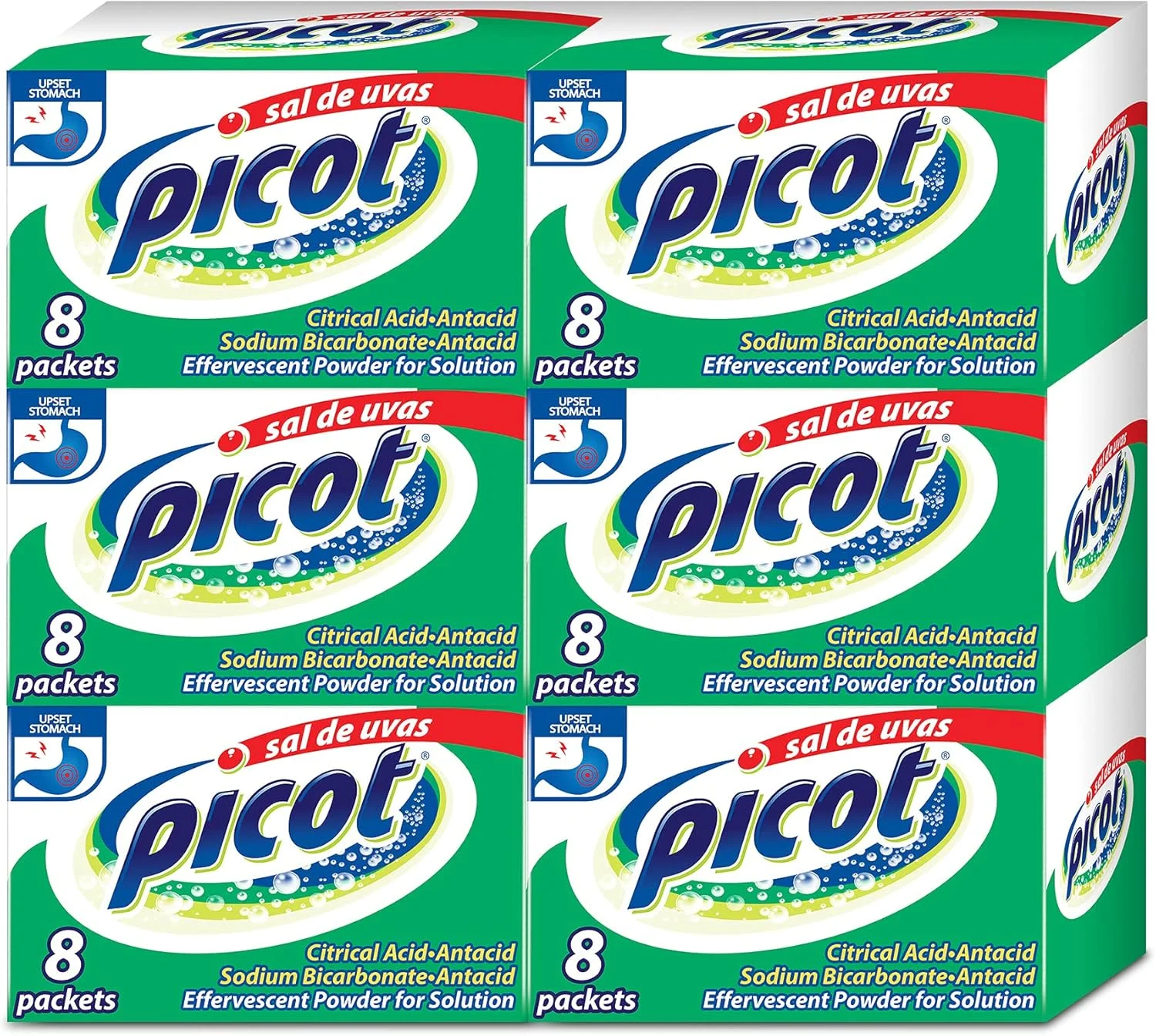 پودر جوشان ضد اسید معده پیکوت، 5 گرم، بسته 6 عددی (شامل 6 جعبه 8 عددی)