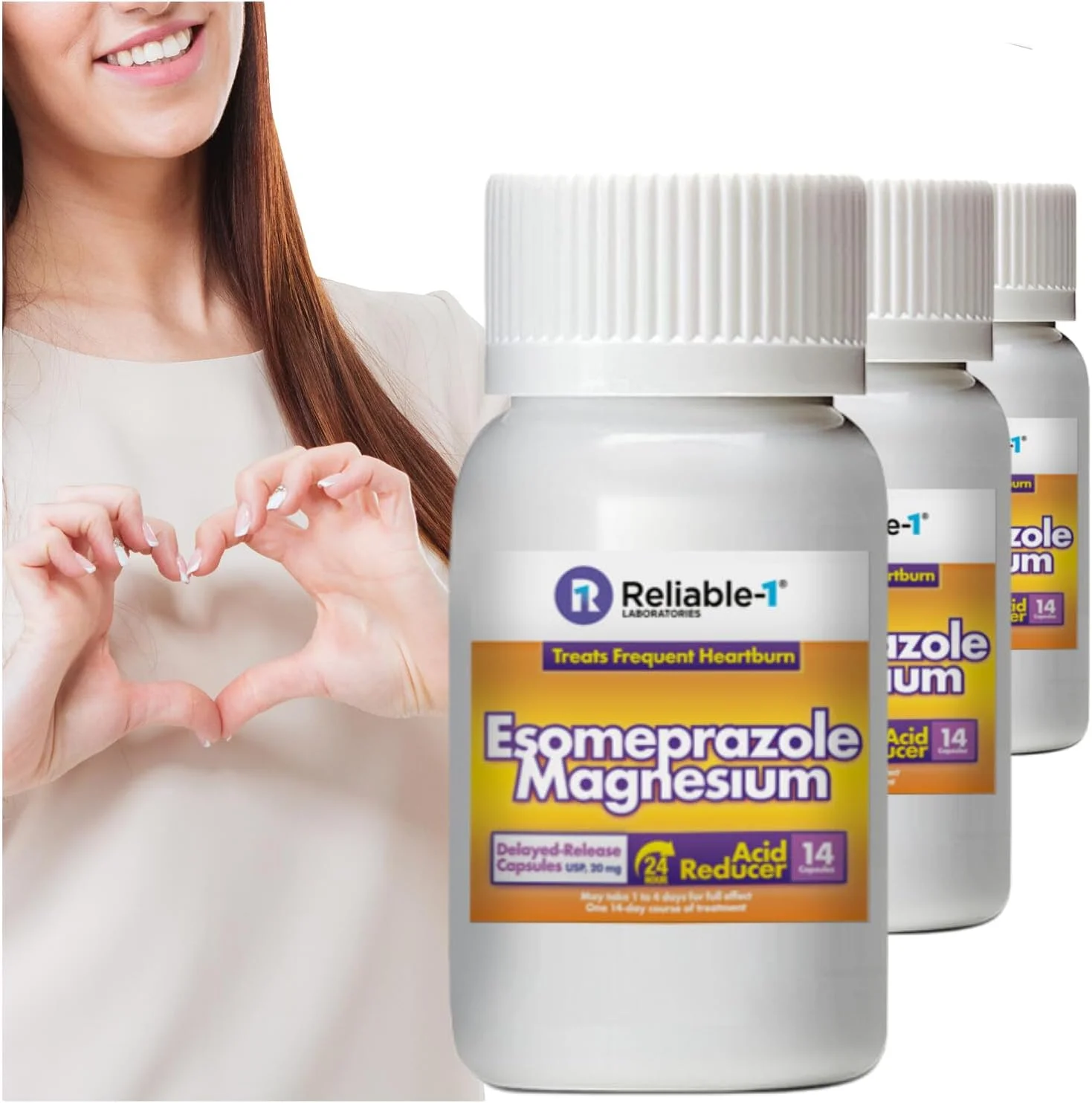 کپسول های تاخیری از نوع USP منیزیم ازومپرازول 20 میلی گرمی (42 عدد) - بهترین کاهش دهنده اسید (3 بسته، 14 عدد در هر بسته)