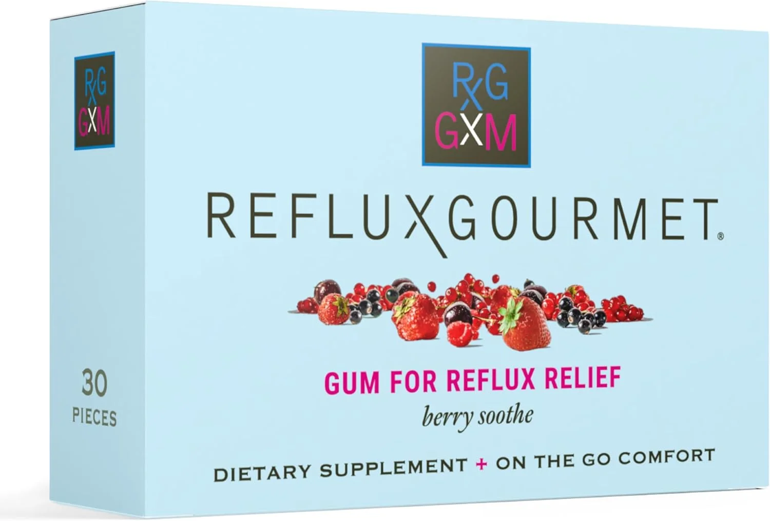 آدامس ریفلاکس گورمت بری سوث، آدامس سدیم بی کربنات با درمان آلژینات برای ریفلاکس اسید، حمایت از دهان، شناخت، و هضم، طبیعی با زنجبیل، کرفس و آلوئه ورا، بدون شکر، بدون گلوتن، وگان