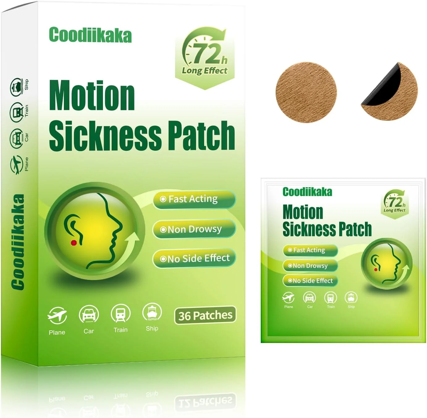 برچسب ضد تهوع، فرمول غیر خواب آور، جلوگیری از ماشین گرفتگی، دریازدگی، ارتفاع زدگی، ملزومات سفر دریایی و وسایل ضروری سفر برای بزرگسالان و کودکان، ماندگاری طولانی تا 72 ساعت (36 عدد)