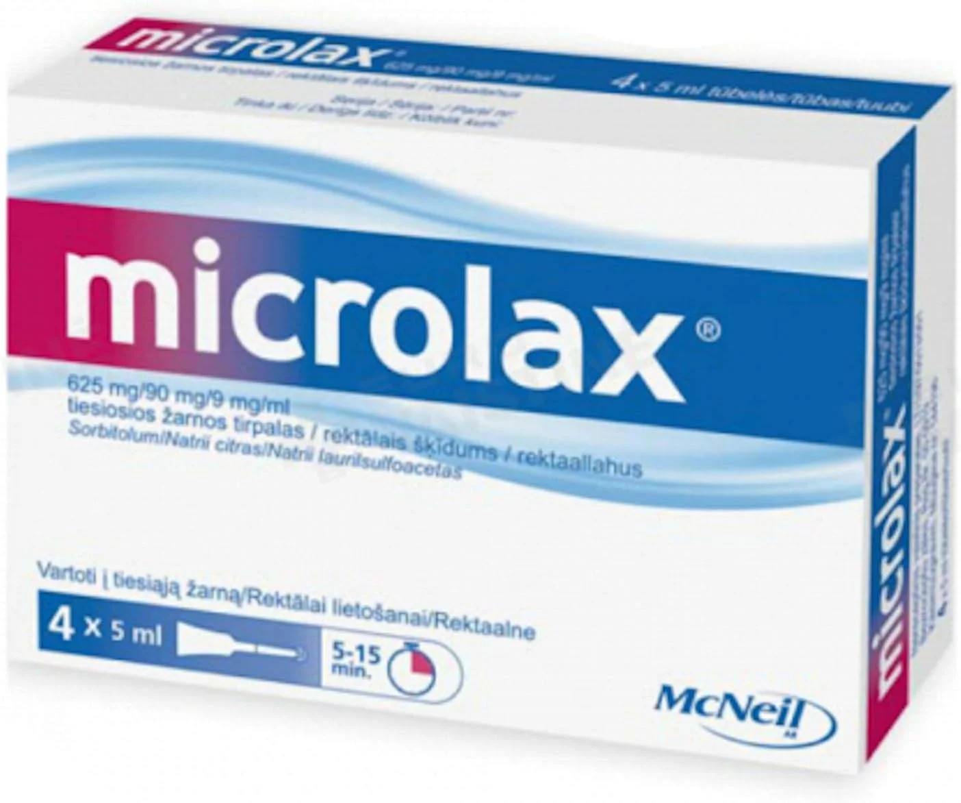 Mcneil Microlax Enema 5mlx4 - درمان سریع یبوست یا شرایطی که نیاز به تخلیه دارند