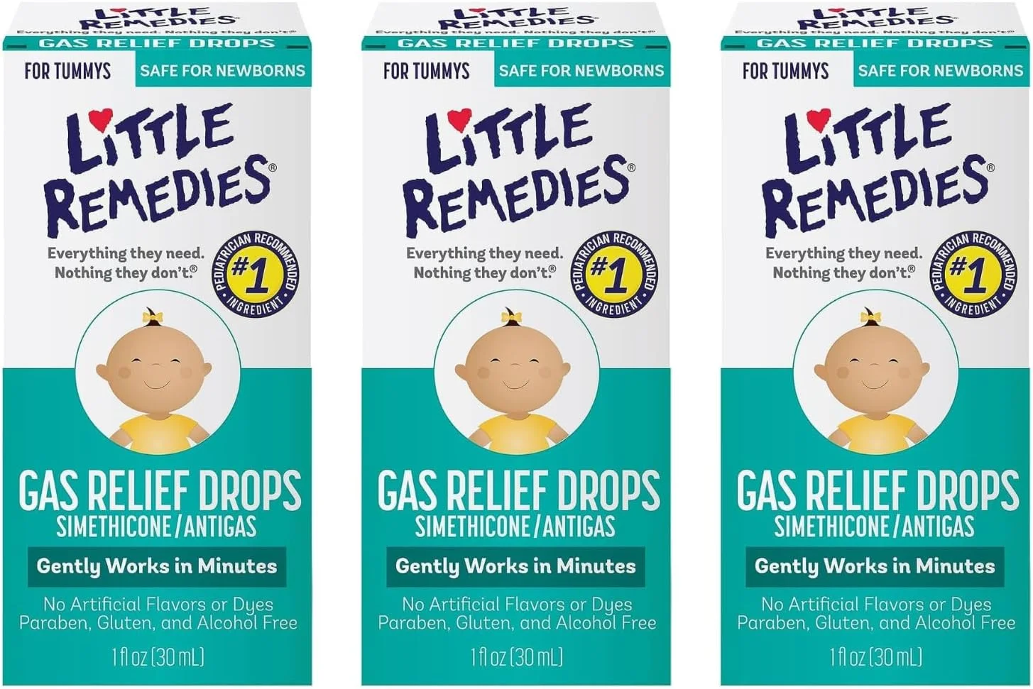 قطره ضد نفخ کودک Little Remedies، طعم توت طبیعی، مناسب برای نوزادان، 30 میلی لیتر (بسته 3 عددی)