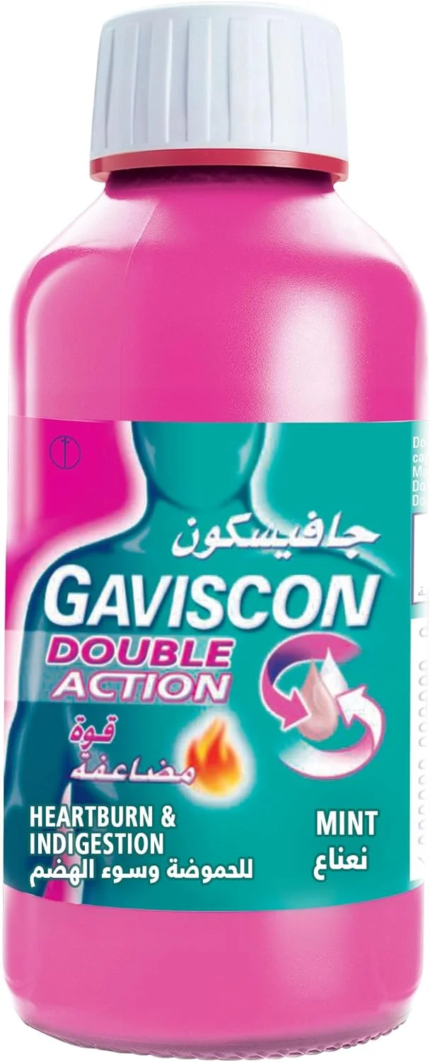 سوسپانسیون خوراکی نعنایی گاوسکان دابل اکشن، 300 میلی لیتر