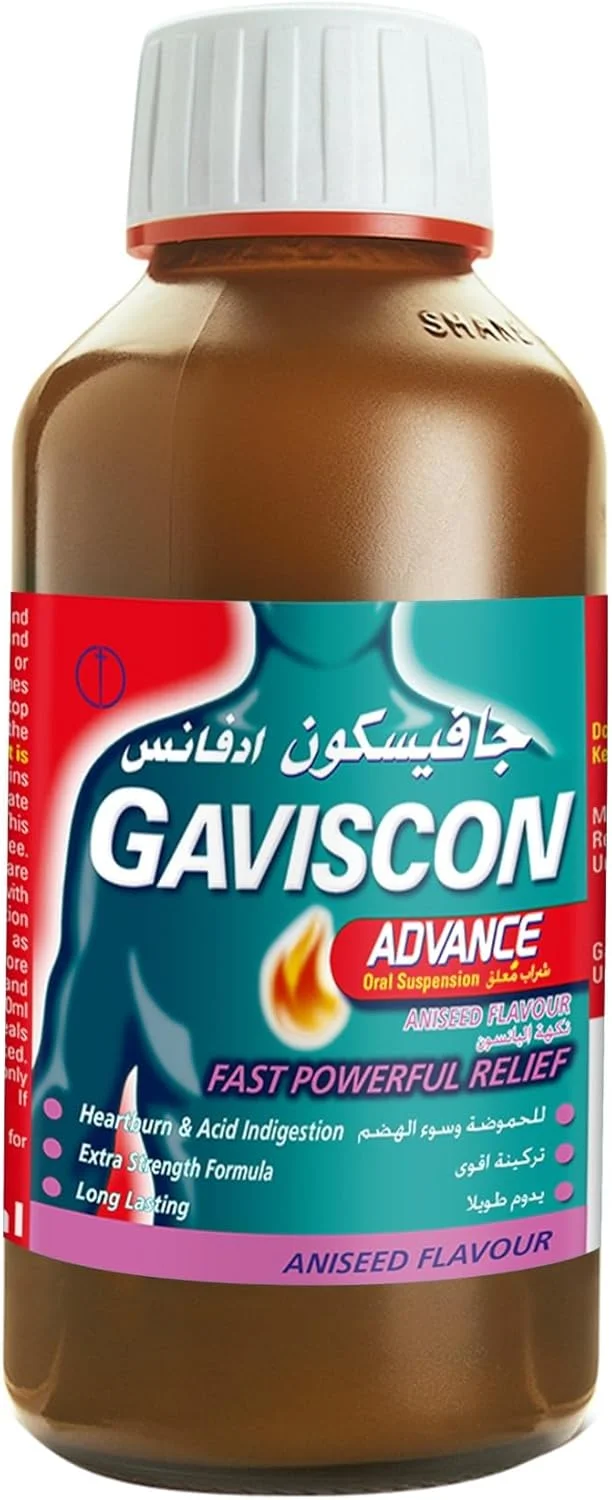 سوسپانسیون خوراکی گاويسكون ادونس با طعم باديان ختايی، 300 میلی لیتر