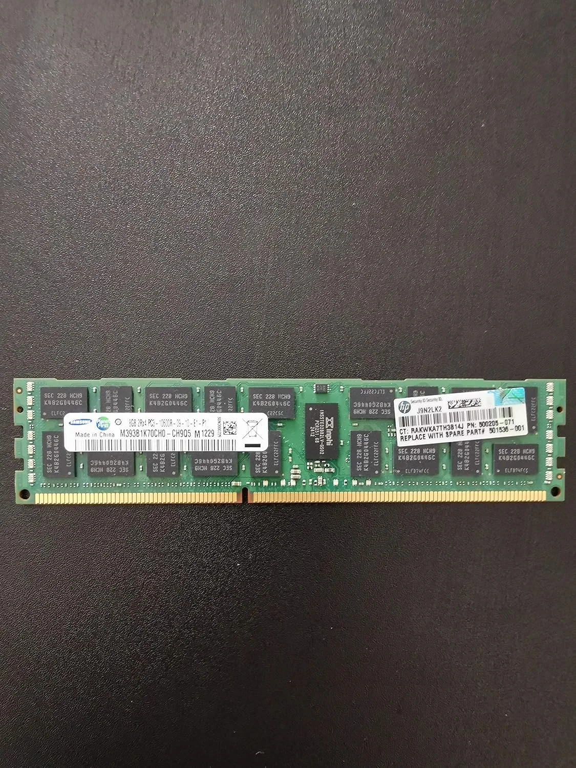 رم سرور 8 گیگابایتی سامسونگ PC3-10600 DDR3-1333MHz مدل M393B1K70CH0-CH9Q5