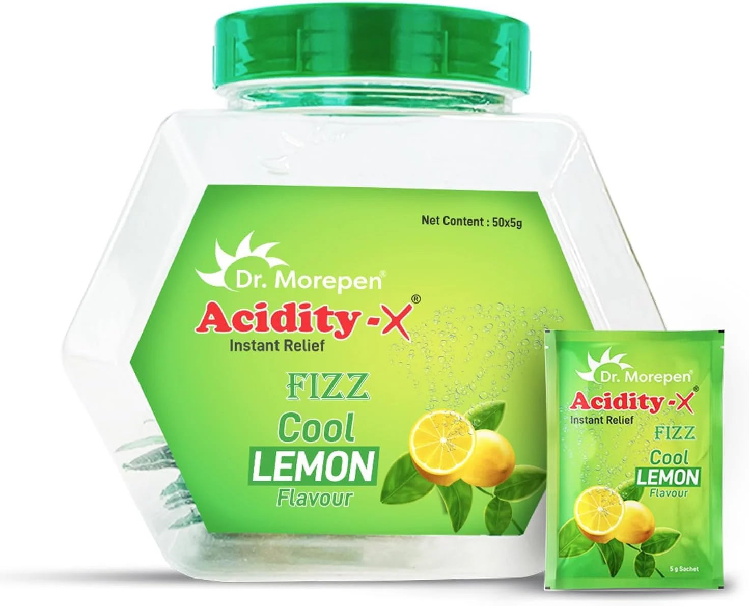 قرص جوشان ضد اسید DR. MOREPEN Acidity-X - تسکین فوری سوزش معده، سوء هاضمه و نفخ | با طعم لیمو با طراوت و ترش | بسته 50 عددی